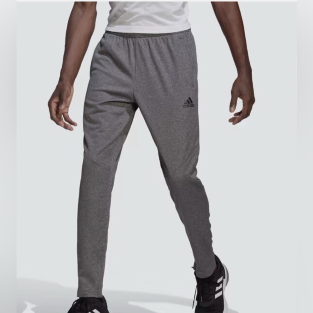 Adidas Game & Go Tapered Pants Mens Grey Aeroready Zippered Ankle Medium